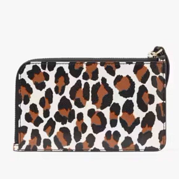 Kate Spade  Lucy Leopard Small L Zip Wristlet KH770 - Picture 3 of 4